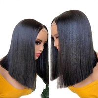 Perruque Bob Brésilienne 13x4 Pas Chère, Coupe Droite Naturelle, 100% Cheveux Humains Remy, Petites/Grandes Tailles de Bonnet pour Femmes