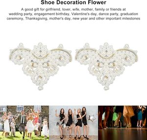 Lot de fleurs de chaussures en perles, strass thermocollants, patchs en perles, badges, appliques, accessoires d'embellissement élégants pour mariages, fêtes, sacs et chaussures - Product Image 4