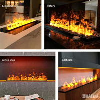 Cheminée électrique sans fumée pour intérieur, foyer 3D à vapeur d'eau, flamme LED, couleur personnalisée, acier inoxydable, autoportante