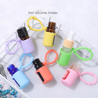 Support en silicone WOGU pour flacon d'huile essentielle 5ml 15ml, souple, durable, haute élasticité, antidérapant, emballage cosmétique portable de voyage