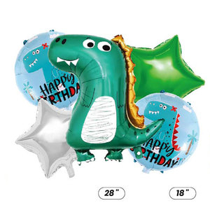 Wholesale Aluminum Mylar Animal Ballons Globos Helium Foil Dinosaur Walking Dinosaur Balloons Set 5 Promotional children's toys