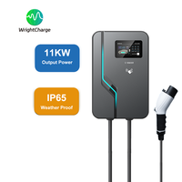 Borne de recharge murale intelligente AC pour VE 11kW certifiée CE FCC RoHS ETL RFID IP65 Type 1 Type 2 Prise GB/T pour appartement et balcon