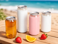 Boîtes en plastique en gros avec logo imprimé 200ML-500ML transparentes avec anneau de traction et bouchon en aluminium pour l'emballage de boissons