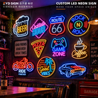 Enseigne néon LED 3D personnalisée, design logo vintage, étanche IP68, alimentation DC, pour bar, garage, café, club, décoration murale