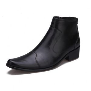 Zapatos de Invierno Negros para Hombre, Talla 37-44, Punta en Pico, Parte Superior de Cuero Genuino, Impermeables, Cierre de Gancho y Bucle, Alta Calidad - Product Image 4