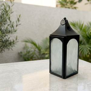 Lanterne porte-bougie en métal noir en gros pour la décoration de table à la maison et au jardin - Product Image 1