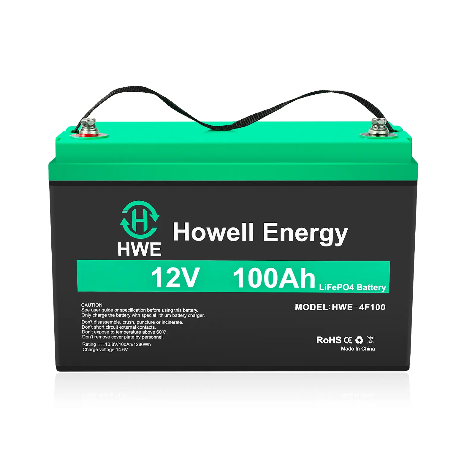 Howell4000サイクルLifepo4リチウム電池12V100Ah RVソーラーマリンUPSCCTVゴルフカート用内蔵BMS