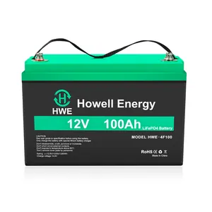 Howell 4000 + cicli Lifepo4 batteria al litio 12V 100Ah BMS integrato per RV Solar Marine UPS CCTV Golf Cart