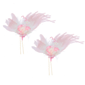 Nouvelle pince à cheveux perforée, design original, motif queue de phénix rose et papillon, pour maquillage et coiffure faits main, séance photo, et jupe style « visage de cheval » - Product Image 5