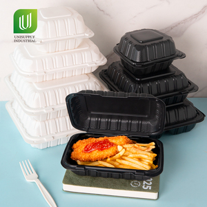 Unisupply 9 "* 9" * 3 lò vi sóng an toàn dùng một lần vỏ sò để đi container bản lề hộp cho thức ăn nhanh - Product Image 1