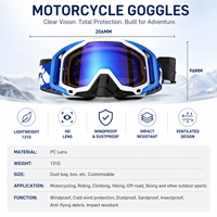 Lunettes de motocross résistantes aux chocs, vision large HD, anti-buée, lunettes de moto, monture flexible en TPU, lunettes de course tout-terrain