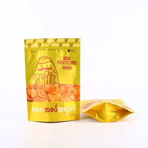 Personalizado impresso plástico banana banana chips lanches embalagem sacos para batatas fritas