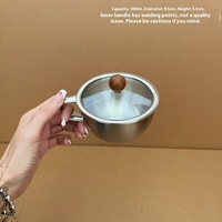 Ensemble de tasses à café, tasse à expresso en acier inoxydable 18/8 avec soucoupe et cuillère, tasse à boisson pour latte, cappuccino, lait, thé