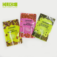 Sachet d'emballage alimentaire personnalisé refermable avec fermeture éclair, anti-odeur, pour snacks et noix, avec fenêtre