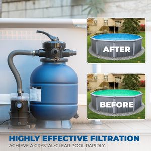 Ngọc 13 "lưu lượng cao mặt đất hồ bơi thiết lập 3/4HP Hồ bơi bơm tối đa 2,400 GPH 300mm Lọc Cát W/Multi-Port van - Product Image 4