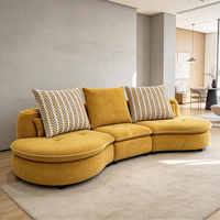 Canapé de salon populaire pour grande villa, ensemble de canapés modernes et élégants en tissu nuage pour usage domestique, nouveau canapé incurvé créatif de designer