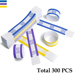 Correas de Papel para Efectivo Codificadas por Colores, Impermeables, de 29x192mm, Colores Surtidos, para Paquetes de $100/$1000/$2000, para Bancos y Agrupación de Efectivo - Product Image 5