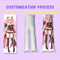 Oreiller corporel carré personnalisé imprimé avec personnage de dessin animé/anime, pour usage domestique, avec jambes séparées, 150x50cm 59x20in, Fabricant et Fournisseur OEM