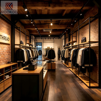 Set Perlengkapan Toko Pakaian Pria Gaya Vintage Industrial, Rak Display Fashion, Rak Display Kaos