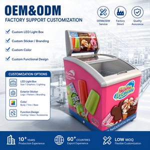 X-MING vetrinetta orizzontale per gelato con piano in vetro, congelatore a doppia temperatura <span class=keywords><strong>e</strong></span> <span class=keywords><strong>frigorifero</strong></span>, personalizzazione commerciale - Product Image 6