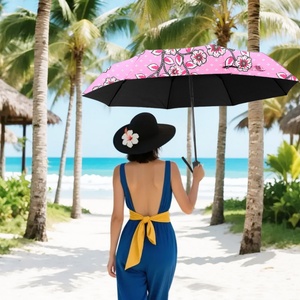 Wholesale Custom Logo Compact Iron <b>Frame</b> Folding Umbrella Manual Open Auto Close Windproof All-Season Travel Umbrella for - Product Image 2