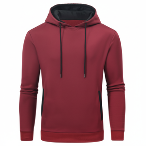 Fabrica profesional Hombres Sudaderas con capucha Elegante Jersey liso Moda Ropa de calle Ligero Contraste Color 100% Algodón - Product Image 1