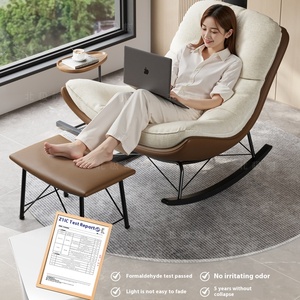 2025 Mới Thiết Kế Hiện Đại Dành Cho Người Lớn Ngủ Có Thể Ngả Ghế Giải Trí Vỏ Trứng Lười Biếng Sofa Ghế Phòng Khách Ban Công Kim Loại Khung Da - Product Image 4