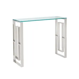 Modern design home furniture STAINLESS STEEL dining room glass table Console table