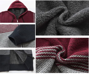Cardigan Invernale da Uomo in Pile Spesso e Caldo, Felpa con Cappuccio Classica a Maniche Lunghe, Maglione Lavorato a Maglia, Giacca - Product Image 5