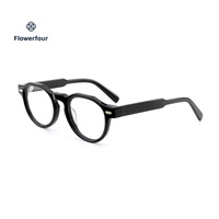 Montures de lunettes en acétate Flowerfour, logo personnalisé, protection contre les radiations, toutes formes de visage, design vintage, unisexe, adultes, monture intégrale