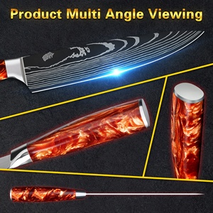 Livraison gratuite manche en résine rouge lave 67 <span class=keywords><strong>couches</strong></span> vg10 couteaux de cuisine en acier <span class=keywords><strong>damas</strong></span> ensemble de couteaux pour le choix des chefs de cuisine - Product Image 5