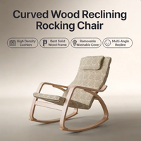 Fauteuil à bascule moderne en bois massif, confortable et abordable, en bois courbé, pour la maison, le balcon et le salon, idéal pour la détente