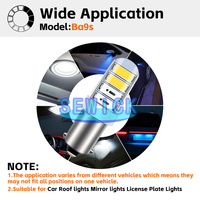 Lampe de signalisation LED Ba9s 8SMD T4W pour feux de toit de voiture, feux de rétroviseur, feux de plaque d'immatriculation, LED Ba9s 12V Strobe Silicone