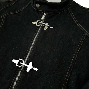 Chaqueta Squirorkop Personalizada de Algodón Twill Vaquero con Cierre de <span class=keywords><strong>Bombero</strong></span> <span class=keywords><strong>para</strong></span> <span class=keywords><strong>Hombre</strong></span>, Chaqueta Pesada Estilo Urbano Vintage con Cremallera - Product Image 3