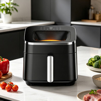Friteuse à air numérique carrée moderne 10L 1800W avec panier unique, four électrique avec minuterie 60 min et contrôle de température 60-200°C