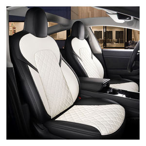 Housse de siège avant et arrière en cuir véritable de luxe, sur mesure, pour Tesla Model 3 2019-2022 - Product Image 1