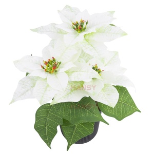 Flores Navideñas Artificiales H543, <span class=keywords><strong>Flor</strong></span> <span class=keywords><strong>de</strong></span> <span class=keywords><strong>Pascua</strong></span> en Macetas <span class=keywords><strong>de</strong></span> Plástico, Popular para Decoración Navideña <span class=keywords><strong>de</strong></span> Escritorio, Hogar y Sala <span class=keywords><strong>de</strong></span> Estar - Product Image 4