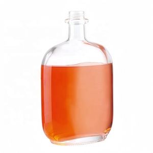 Botellas de vidrio cuadradas vacías personalizadas de 500ml/750ml, whisky redondo plano, Vodka, vino, brandy, ron, Gin Spirit, venta al por mayor, tipo de sellado de corcho - Product Image 2