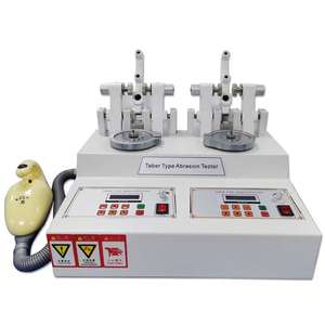 Équipement d'essai d'usure de matériaux de revêtements de tissu en plastique de peinture de testeur d'<span class=keywords><strong>abrasion</strong></span> de <span class=keywords><strong>Taber</strong></span> de double station d'ASTM D1044 ISO 5470 - Product Image 1