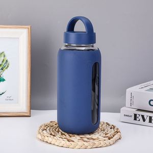 Hot Selling Unbreakable 800ml Reusable Wide-Mouth High Borosilicate Glass Leak-Proof BPA Free Water <b>Bottle</b> Silicone Sleeve for - Product Image 3