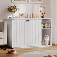 Enclos pour litière de chat en bois moderne, multifonctionnel, meuble de salon blanc