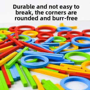 Juguete Educativo de Madera para el Desarrollo de la Inteligencia de los Niños en Edad Preescolar, Palos Creativos, Anillos, Vehículos, Rompecabezas Montessori - Product Image 5