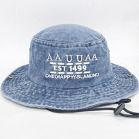 Topi Bucket Fisherman Berpinggiran Lebar untuk Pria dengan Logo Custom, Topi Boonie Outdoor untuk Memancing, Topi Fisherman Vintage dari Katun yang Dicuci