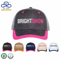 Gorra Trucker de Mezclilla Transpirable al por Mayor con Logotipo Personalizado, Visera de Color en Contraste, Gorras Casuales