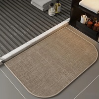 Tapis de sol de salle de bain en lin et diatomite tissé, faits à la main, doux, antidérapants, tapis de luxe pour la décoration de la maison