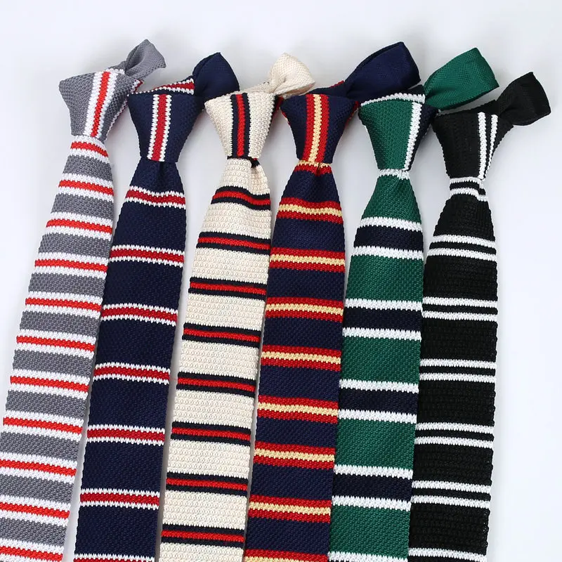 Yeni stil sıcak satış renkli üçgen çizgili kravat sıradan sivri dokuma Cravate dar kravat