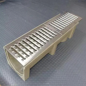 <span class=keywords><strong>Caniveau</strong></span> de drainage souterrain U300-300 pour allée, canal de drainage en résine et béton avec couvercle en acier inoxydable - Product Image 5