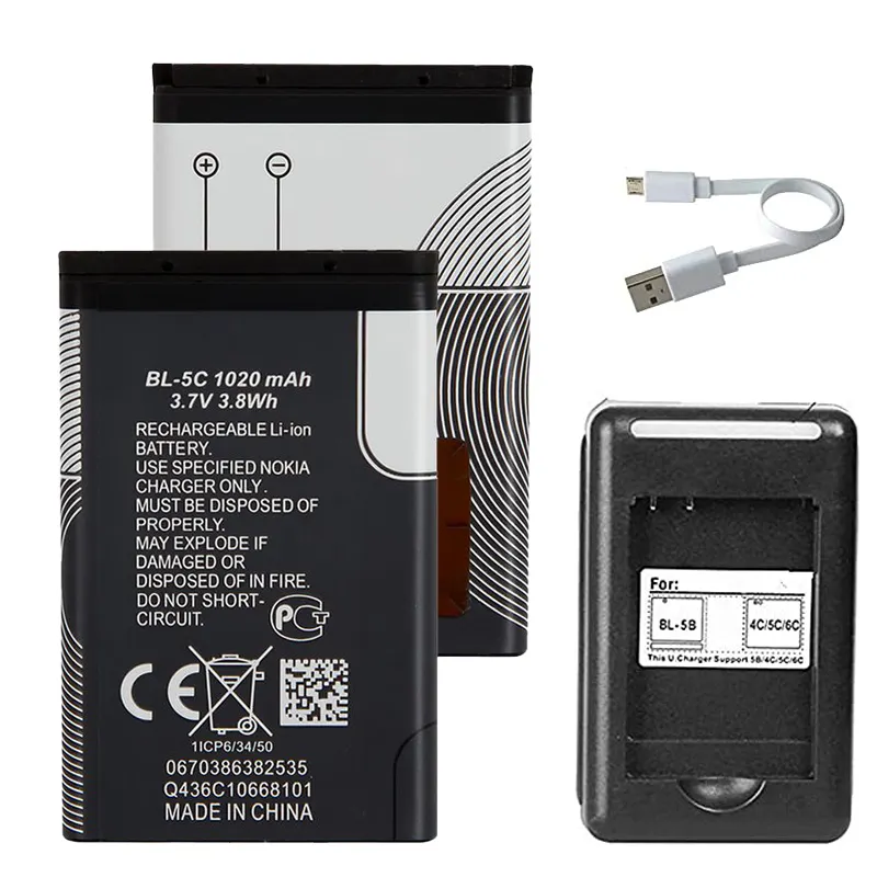 BL-5C BL5C bl 5c 3.7V 1200mAh Replacement Li-Polymer Battery For Mp4 Nokia 1112 1208 1600 1100 1101 n70 n71 n72 n91 e60 DVR VR