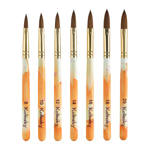 Wooden Handle <b>Nail</b> Brush Set Size 8 10 12 14 16 18 20 Nylon Crimped 3D Acrylic Powder <b>Extension</b> Manicure Salon <b>Nail</b> Brushes - Product Image 5