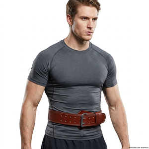 Ceinture de musculation en cuir pleine fleur SAAR INDUSTRIES, boucle respirante, coutures de précision, incassable, pour entraînement de musculation - Product Image 1